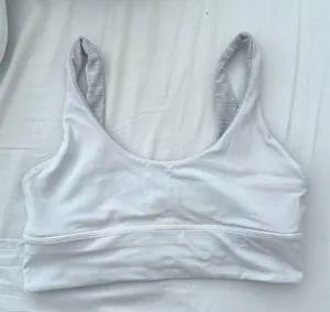 Lululemon reversible sports bra size 10 grey and white stripes thumbnail 3