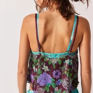 NWOT Free People Intimately It's That Simple Tank in Floral Rose Print Sz L thumbnail 2