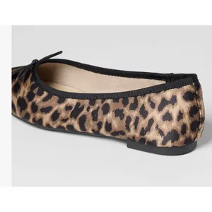 SM New York, Ballet Flats with Bow/Black Trim, Animal Print Women’s 10 NWT thumbnail 2