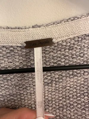 Free People Grey Knit Zip-up hoodie thumbnail 4