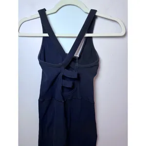 Free People Movement Free Throw One Piece | Size Small Black Ribbed, Logo Nwt thumbnail 5