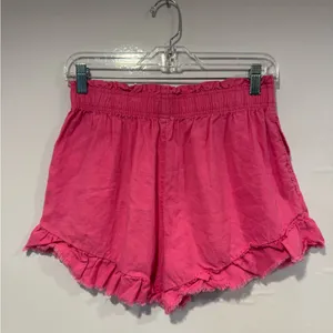 Bright pink‎ aerie ruffle shorts thumbnail 4