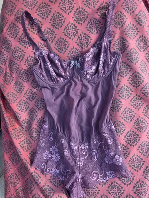 Victoria's Secret Angels 36C Purple Mesh Underwire Bodysuit thumbnail 1