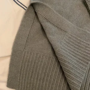 Oversized High Neck Turtleneck Woven Sweater in Blue/Gray - Size S Small thumbnail 4