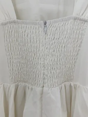 Cider Linen Blend Square Neck Shirred White Midi Dress XS NWT Cottagecore thumbnail 10