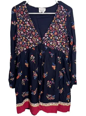 Sézane Daphna Mini Dress Floral Babydoll Boho Hippie Prairie Size 36 (US 4) thumbnail 1