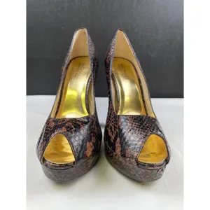 Michael Kors Women's Brown Genuine Snake Shoes/Heels 5.25" Size 7.5 SKU 4234 thumbnail 2