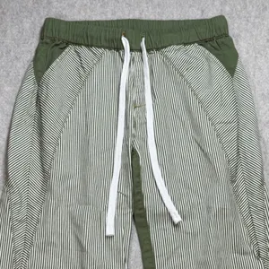 Hickory Stripe Pants Womens Small Green Gorpcore Workwear Streetwear Low Rise thumbnail 3