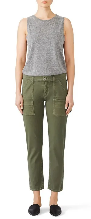 Citizens of Humanity‎ Leah Carpenter Pant Fatigue Green Utility Womens 31 thumbnail 1