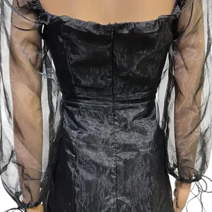 Lioness Black Corset Ruched Sheer Slv Feng Shui Lined Mini Dress Womens Medium thumbnail 6