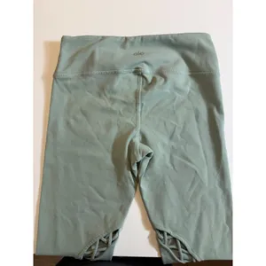 ALO Yoga Entwine Leggings‎ Sage Green Lace-Up Cutout Size S thumbnail 6