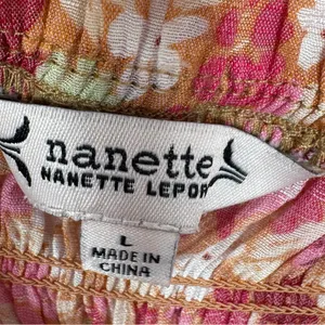 Nanette Lepore Cottagecore Floral Smocked Peplum‎ Puff Sleeve Blouse Pink Large thumbnail 9