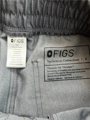 FIGS Zamora Jogger Scrub Pants Gray Heather Size Small Technical Collection thumbnail 3