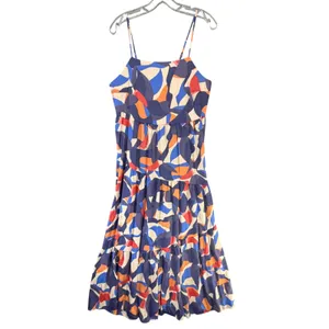 Nine West Womens Abstract Print Maxi Dress Colorful‎ Tiered Flowy Euro Summer Size Small thumbnail 3