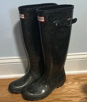 Hunter Sparkling Black Tall Boots thumbnail 1