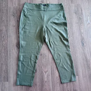 Express Ponte Pants Stretch Slim High Rise Green Women XXL Career Pull On thumbnail 3