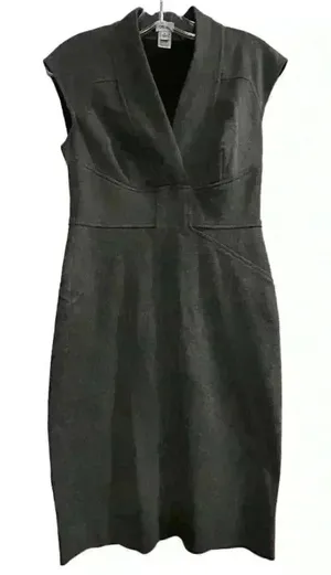 Cache Women's Size 4 Gray Sleeveless‎ Sheath Knee Length Dress thumbnail 1