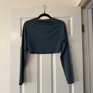 Gymshark Women's Long-Sleeve Cropped Training Top - Slate blue thumbnail 3