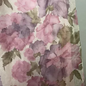 Vintage Floral Skirt Crinkle Pink Crinkle Maxi A-Line Made in USA Romantic 90s thumbnail 10