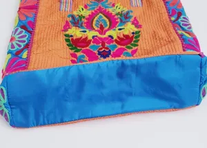 Karma Living Embroidered Bohemian Floral Plush Sholder Bag thumbnail 6