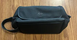 Lug Via Matte Leather Cosmetics Makeup Bag Black thumbnail 1
