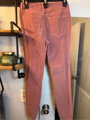 Free People Corduroy Skinny Jeans in Dusty Rose thumbnail 6