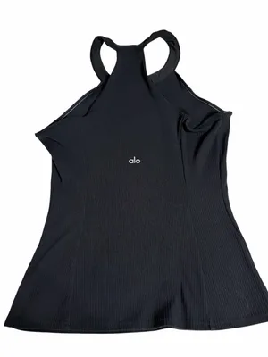 Alo Ribbed Insight High-Neck Tank top - Black thumbnail 1
