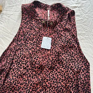 Free People Leopard Print swing mini dress swing tunic XL nwt boho thumbnail 5