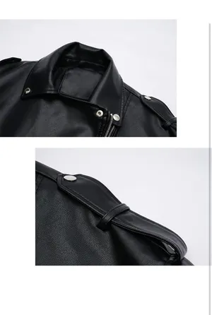 Black Rivet Black Faux Leather Jacket thumbnail 4