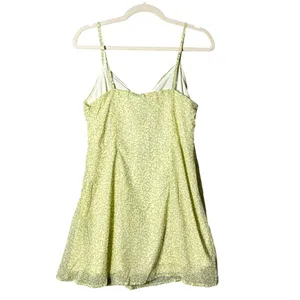 H&M Dress Womens 8 Yellow‎ Green A Line Baby Doll Spaghetti Straps Dress NEW thumbnail 2
