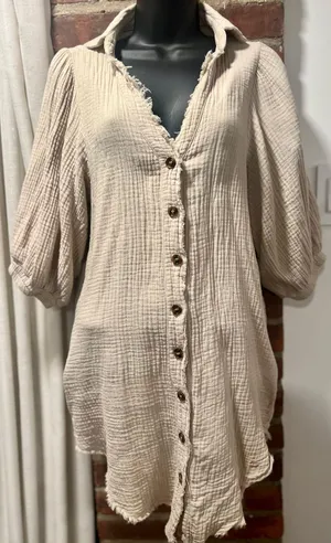 Aakaa Cotton Gauzy Tunic Dress thumbnail 1