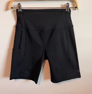Splits59 Womens High Waisted Biker Shorts Black MED Activewear Yoga Compression thumbnail 1