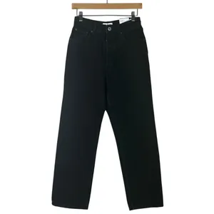 Zara Mom Jeans Womens 4 Black High Rise Straight Rigid Clean Girl Minimalist thumbnail 3