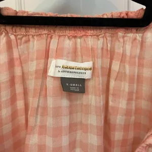 Anthropologie Pilcro‎ peach Plaid Top With Raw Edge babydoll | Size XS thumbnail 3