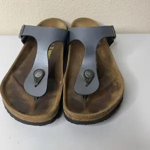 Birkenstock Gizeh Leather Thong Silver/Gray Sz 37 US 6 Regular Sandals Slip On thumbnail 5