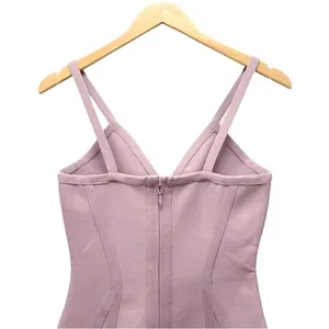 ASOS NWT The Girlcode Bandage V Neck Bodycon Midi Dress Lilac Mauve Women’s Size 6 thumbnail 4