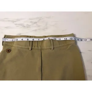Ariat Sport Equestrian Breeches Olive Green Tan Knee Patch Riding Pants 32R thumbnail 10