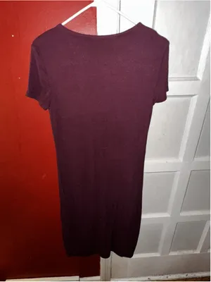 Cremieux Short-Sleeve Lined Knit Bodycon Midi Dress Burgundy Small Timeless thumbnail 3
