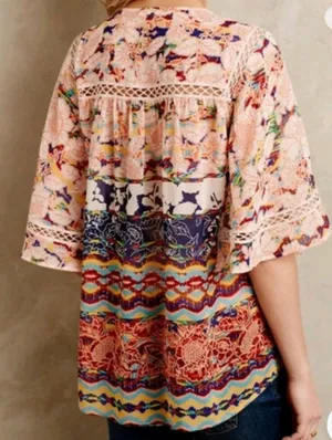 MEADOW RUE Anthro Batai Peasant Blouse Top thumbnail 2