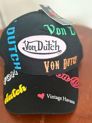 Von Dutch Black Mesh Cap with Multicolor Logo Accents thumbnail 1