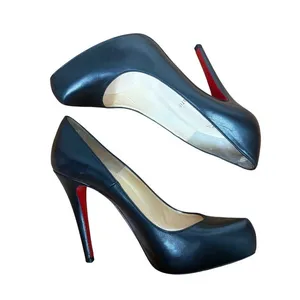Christian Louboutin Rolando 120 Black Leather Platform Pumps Red Bottoms Heel 37 thumbnail 6