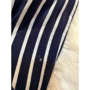 Womens Pull On Pant Navy Blue White Stripes Elastic Waist Lightweight Semi-Sheer thumbnail 5