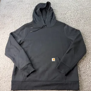 Carhartt Womens Relaxed Fit Fleece Hoodie Black Sweatshirt Size Large L 12-14 thumbnail 1