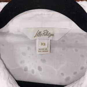 Lilly Pulitzer White Singrid Eyelet Long Sleeve Button Down Top Women's Size XS thumbnail 5