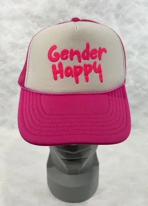 Gender Happy Pink White Mesh Trucker Hat Snapback OTTO‎ Base Cap thumbnail 1