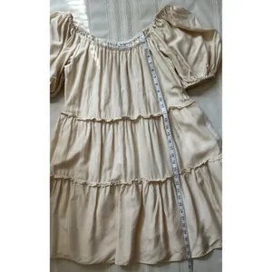 Antonio Melani Taylynn Off Shoulder Tiered Mini Dress Yellow Size M Boho Style thumbnail 10