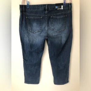 NWT Apt. 9 Women’s Boyfriend Jeans Modern Blue Denim Pants Straight Leg Size 14 thumbnail 2
