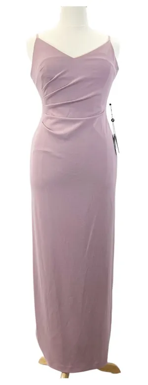 NEW Adrianna Papell Womens‎ 12 Slip Crepe Column Maxi Dress Dusty Pink Rose $139 thumbnail 1