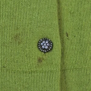 J.Crew Womens Green 100% Merino Wool Cardigan Jeweled Buttons 99545 Size S thumbnail 5