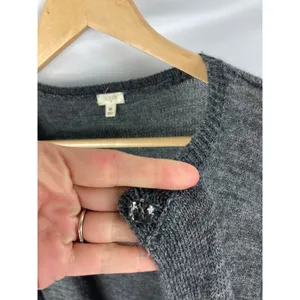 J Crew University Alapca Wool Blend Cardigan Sweater Grey Size Medium thumbnail 3